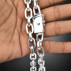Men's 10mm Heavy 999 Pure Silver Anchor Chain Necklace