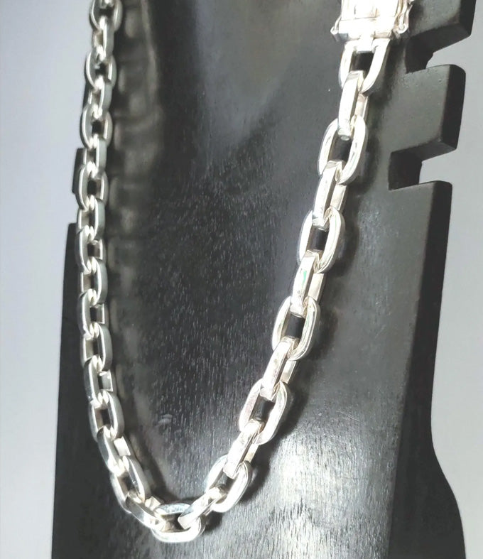 Handmade 999 Pure Silver Anchor Chain Necklace: Men's Heavy Silver Bracelet
