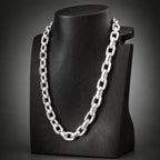 Men's 10mm Heavy 999 Pure Silver Anchor Chain Necklace