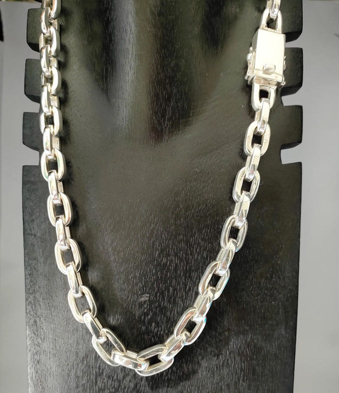 Handmade 999 Pure Silver Anchor Chain Necklace: Men's Heavy Silver Bracelet