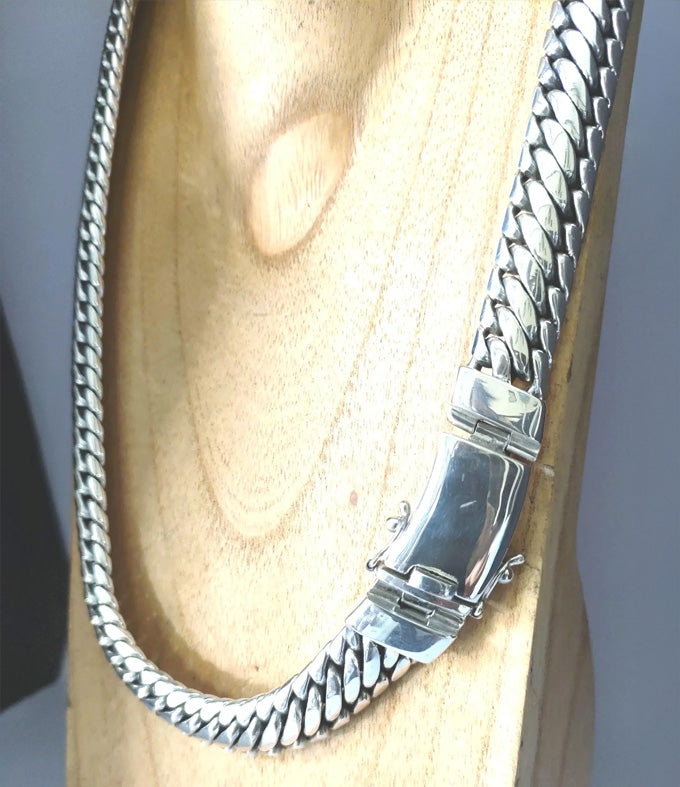 Handmade 999 Pure Silver Woven Chain Necklace - Men's Heavy Silver Jewelry