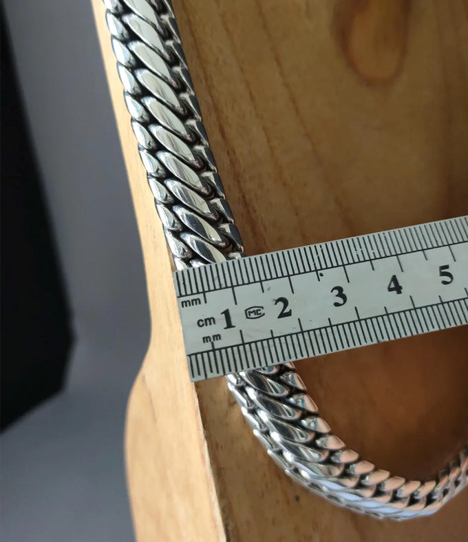 Handmade 999 Pure Silver Woven Chain Necklace - Men's Heavy Silver Jewelry
