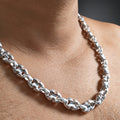 Handmade 999 Silver Anchor Chain Necklace - Men's Heavy Silver Jewellry