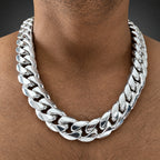 Men’s 999 Pure Silver Curb Chain Necklace, 23–25mm Heavyweight