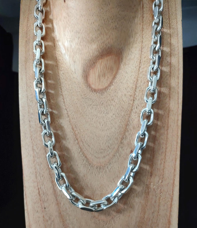 Handmade 999 Sterling Silver Anchor Chain Necklace - Men's Gift