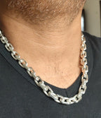 Handmade 999 Fine Silver Anchor Chain Necklace - Men's Gift