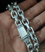 Handmade 999 Fine Silver Anchor Chain Necklace - Men's Gift