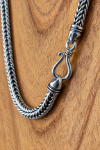 Men’s 999 Pure Silver Foxtail Chain Necklace, 4mm Handmade in Bali