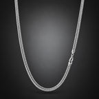 Men’s 999 Pure Silver Foxtail Chain Necklace, 4mm Handmade in Bali