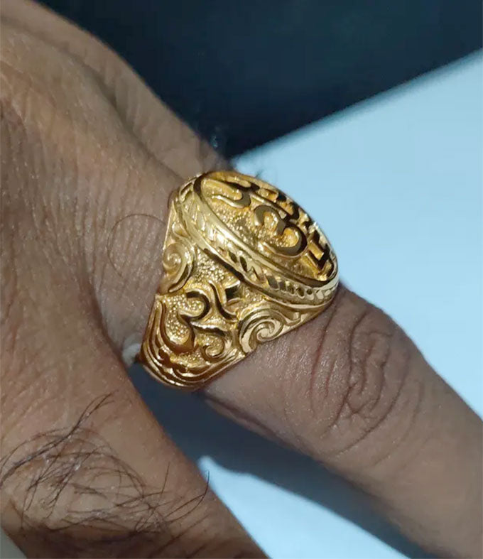 Handmade Sterling Silver Hindu Ring, Tri Sakti Symbol