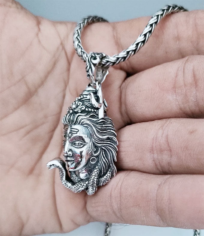 Handmade Sterling Silver Lord Shiva Pendant - Hindu Meditation Necklace