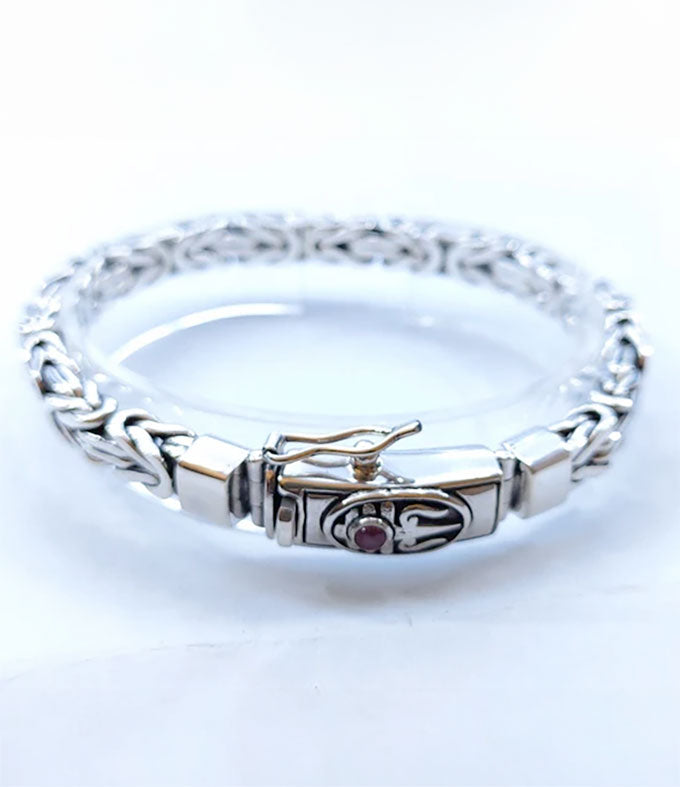 Handmade Sterling Silver Trident Bracelet - Hindu Byzantine Jewelry