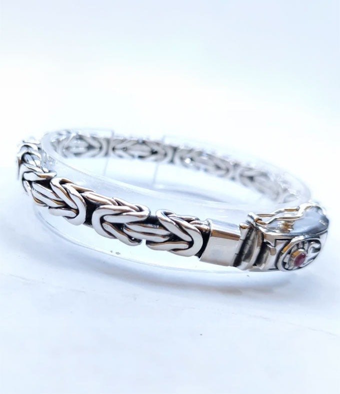 Handmade Sterling Silver Trident Bracelet - Hindu Byzantine Jewelry