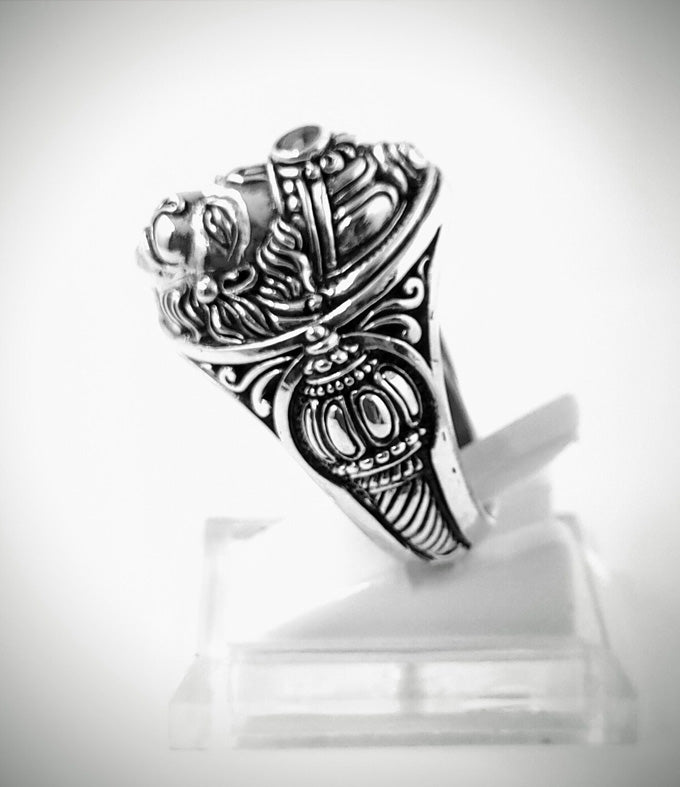 Hanuman, Hindu silver ring, Handmade jewelry, Personalized gift