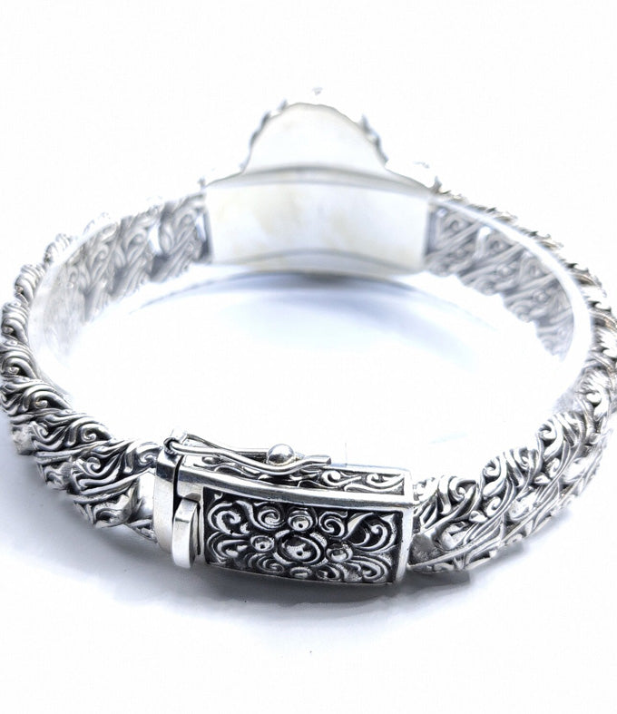 Hanuman Sterling Silver Bracelet, Handmade Hindu Jewelry