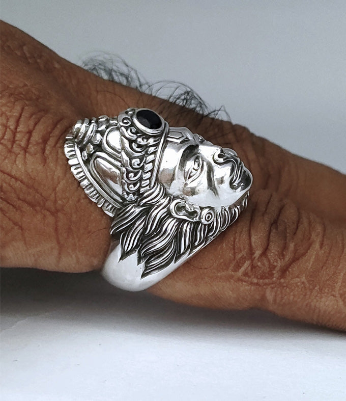 Hanuman, men silver ring, Hindu jewelry, handmade jewelry