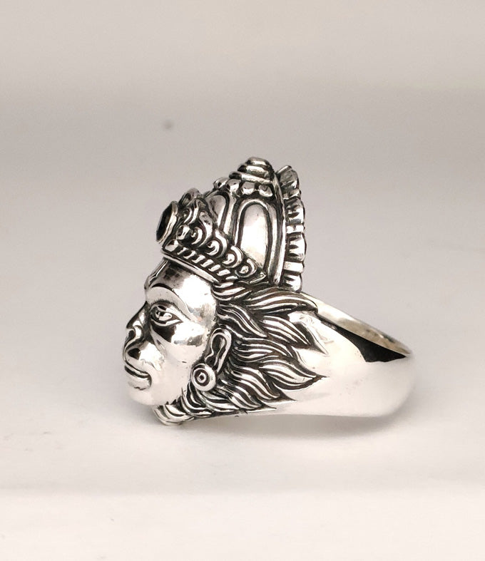 Hanuman, men silver ring, Hindu jewelry, handmade jewelry