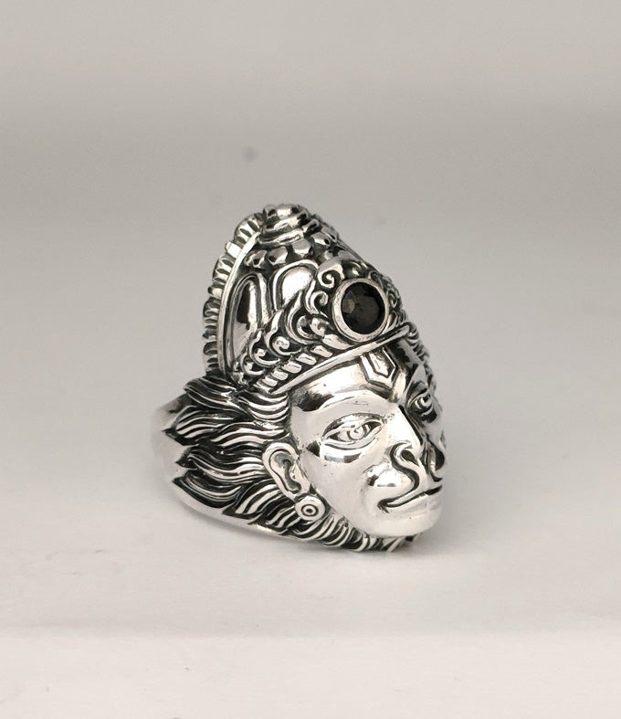 Hanuman, men silver ring, Hindu jewelry, handmade jewelry