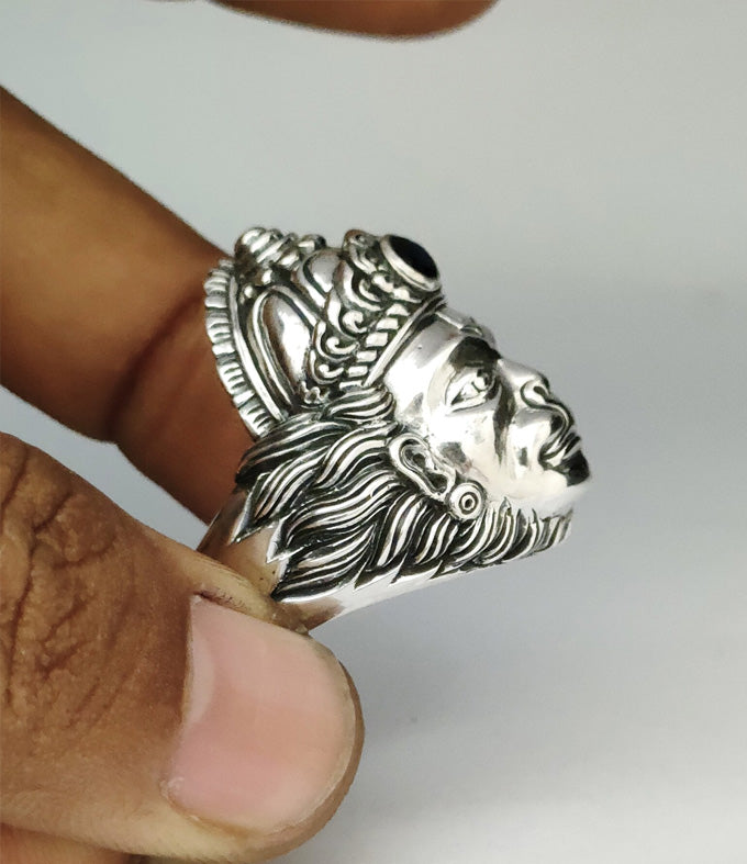 Hanuman, men silver ring, Hindu jewelry, handmade jewelry