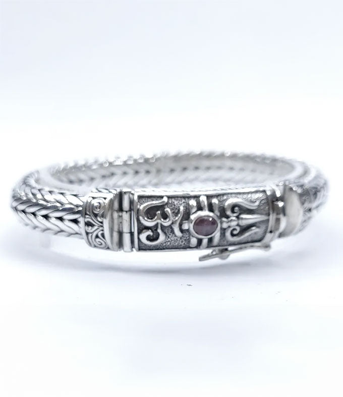 Hindu Silver Bracelet: Shiva Trident, Personalized Men's Jewelry