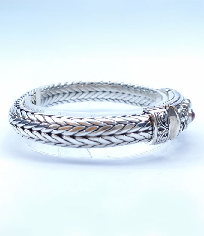 Hindu Silver Bracelet: Shiva Trident, Personalized Men's Jewelry