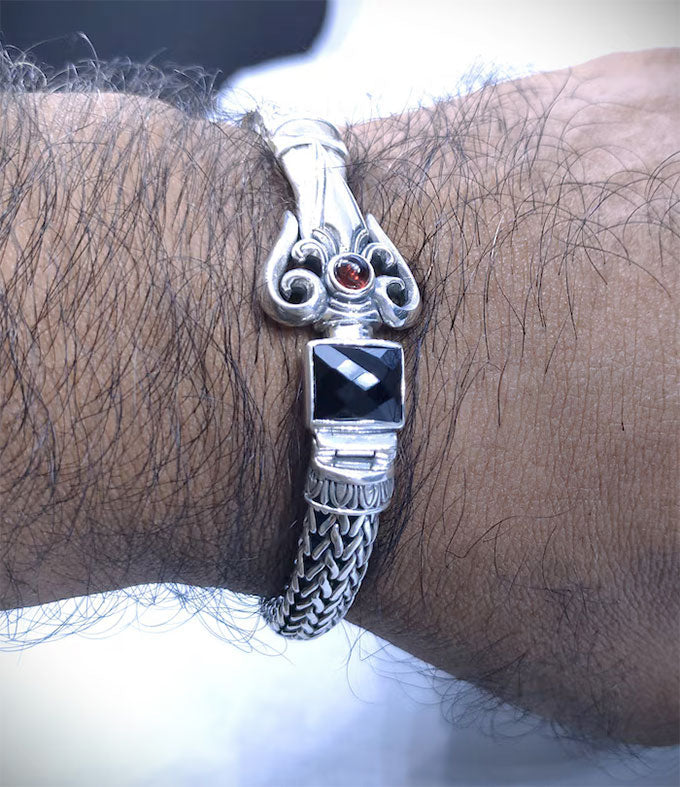 Hindu mens Bracelet, Handmade silver chains,Gift for mens