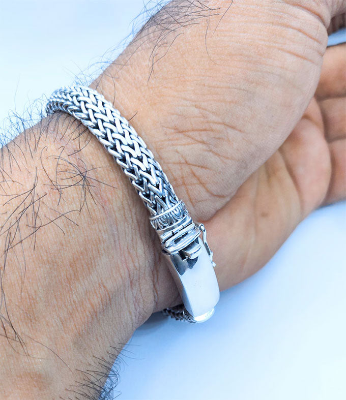 Hindu mens Bracelet, Handmade silver chains,Gift for mens
