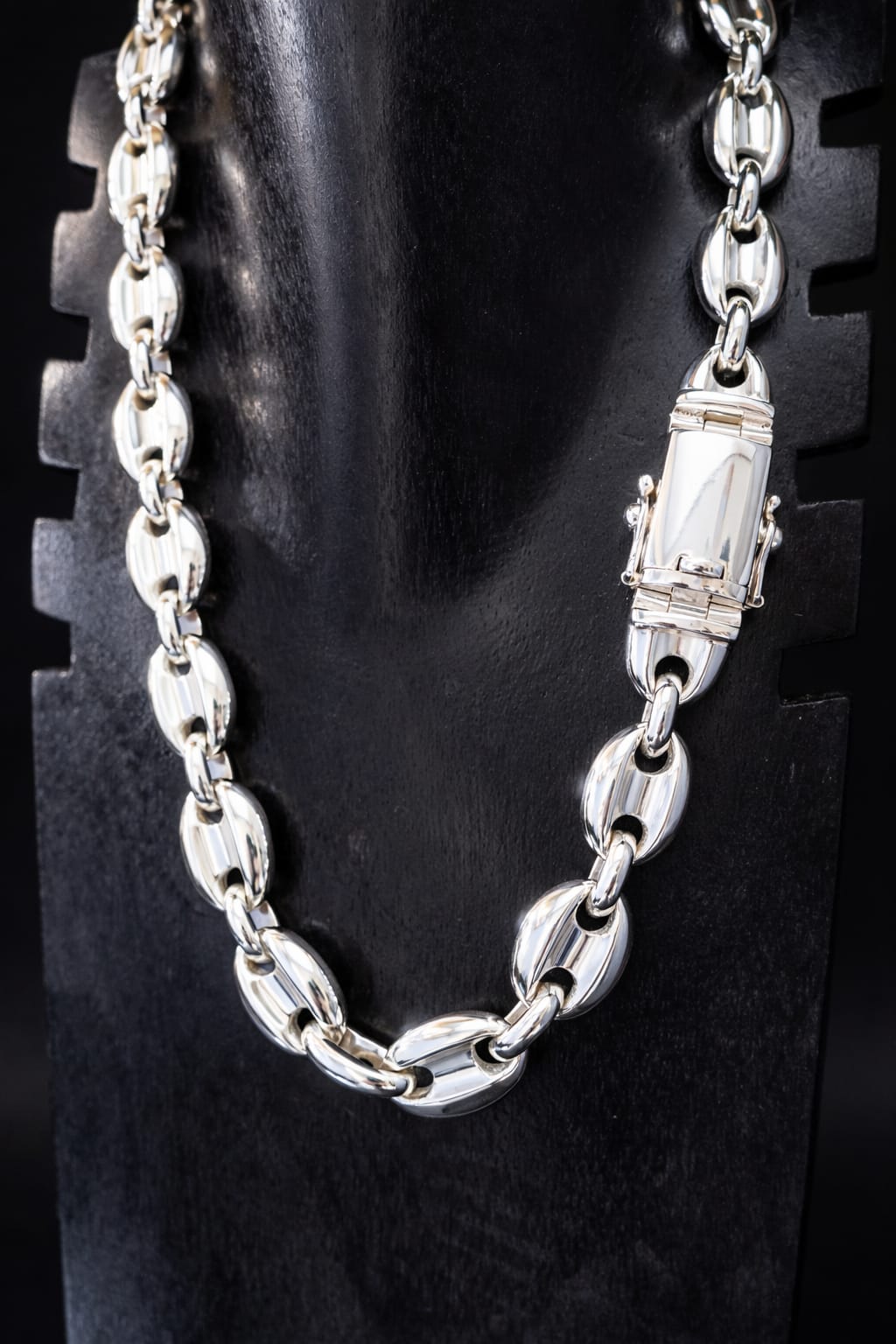 14 mm Heavy 999 Silver Anchor Chain Necklace - Handmade Men's Jewelry