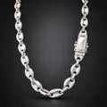 Men’s 14mm 999 Pure Silver Marine Anchor Link Necklace, Heavyweight
