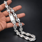 Men’s 14mm 999 Pure Silver Marine Anchor Link Necklace, Heavyweight
