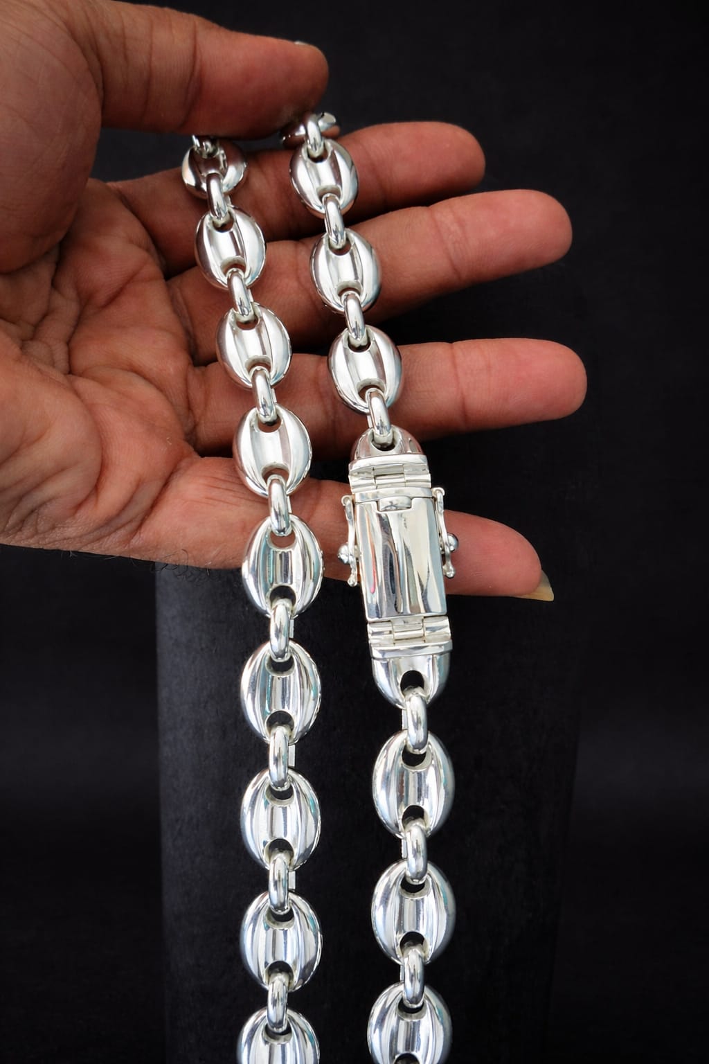 14 mm Heavy 999 Silver Anchor Chain Necklace - Handmade Men's Jewelry