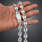 Men’s 14mm 999 Pure Silver Marine Anchor Link Necklace, Heavyweight