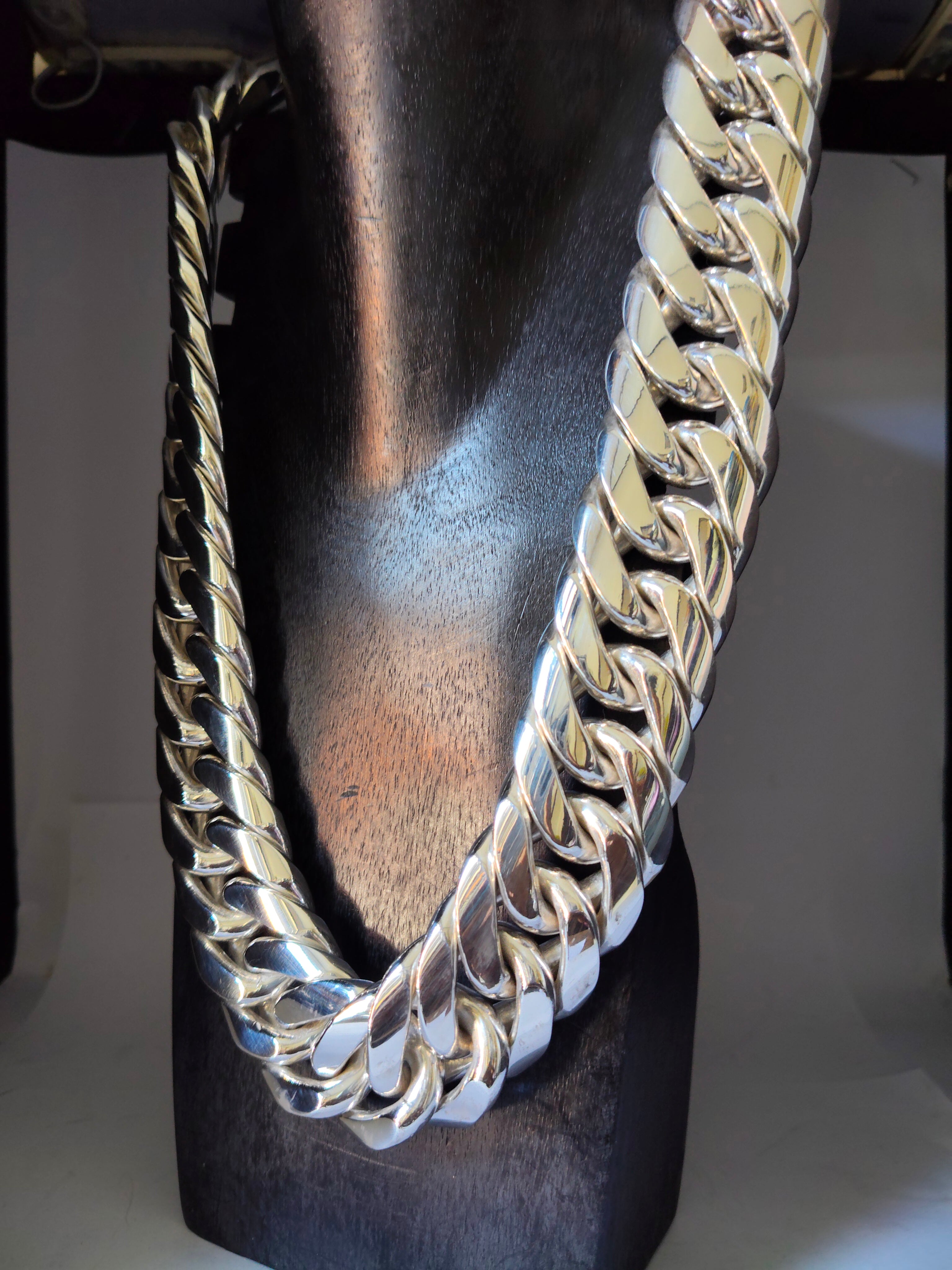 2 kilo 999 Silver Curb Link Chain - Chunky Men's Necklace