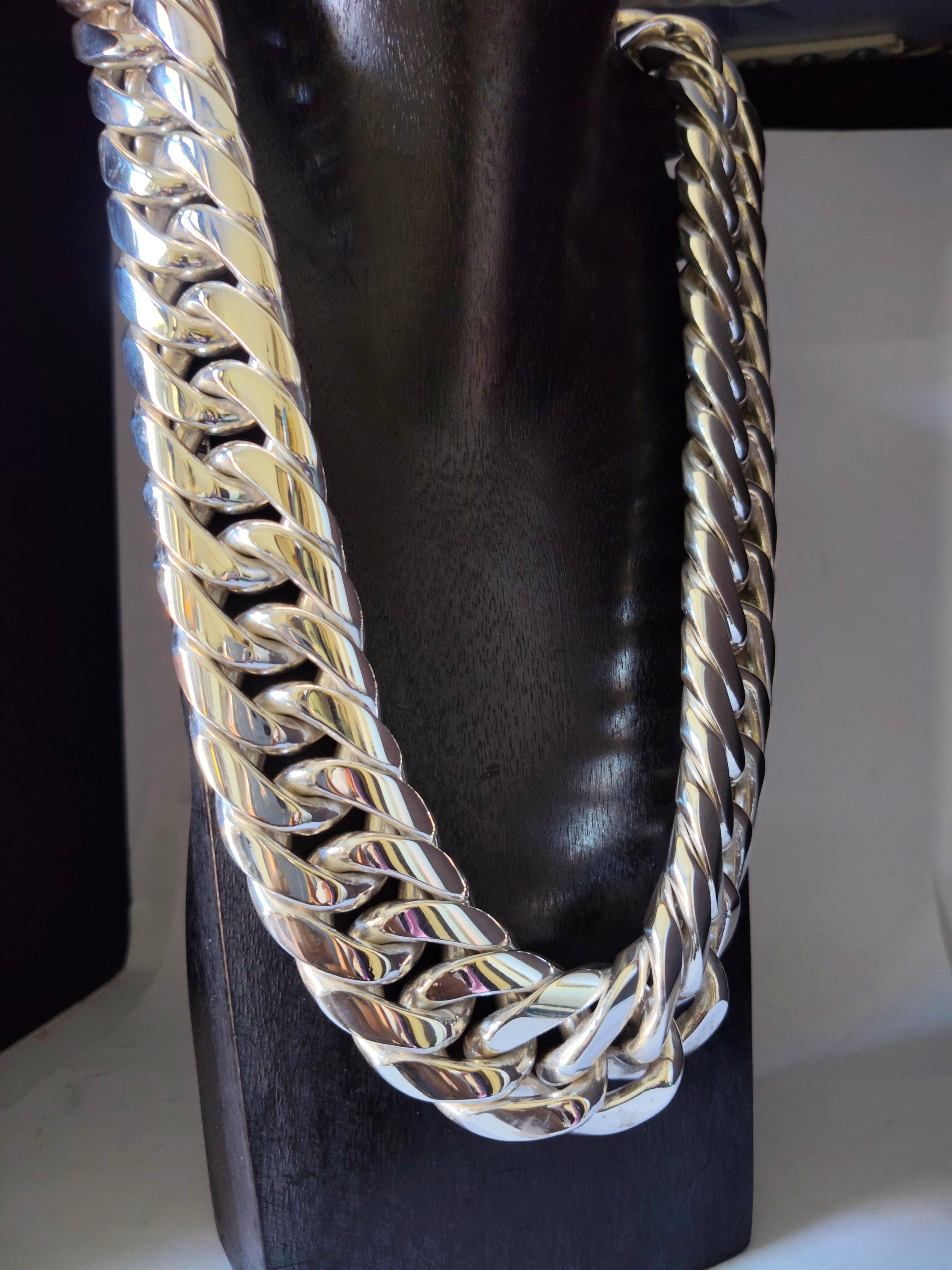 2 kilo 999 Silver Curb Link Chain - Chunky Men's Necklace