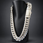 35mm 999 Pure Silver Cuban Chain Necklace for Men
