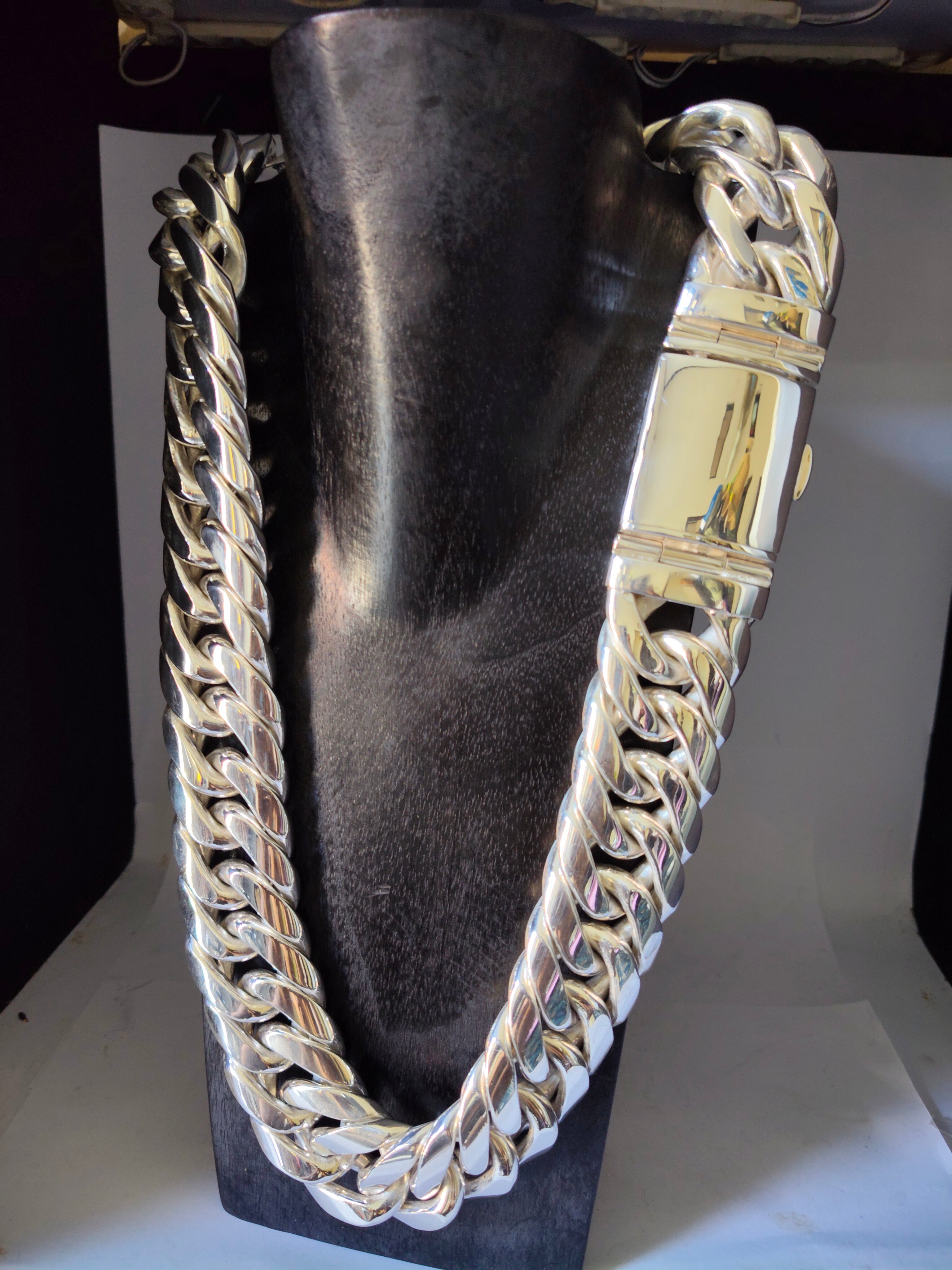 2 kilo 999 Silver Curb Link Chain - Chunky Men's Necklace