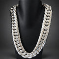 35mm 999 Pure Silver Cuban Chain Necklace for Men