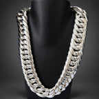 35mm 999 Pure Silver Cuban Chain Necklace for Men