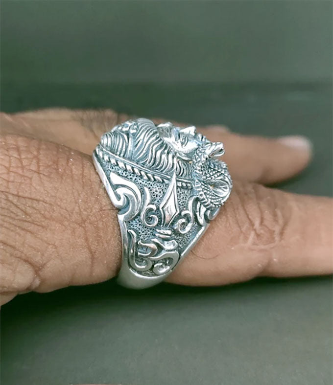 Lord Shiva, Hindu Silver ring, handmade jewelry, personalized gifts