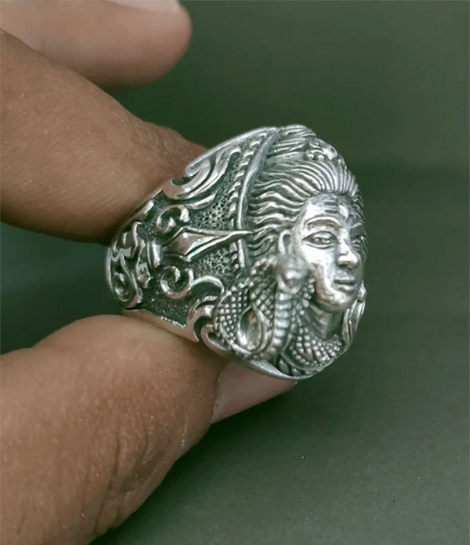 Lord Shiva, Hindu Silver ring, handmade jewelry, personalized gifts