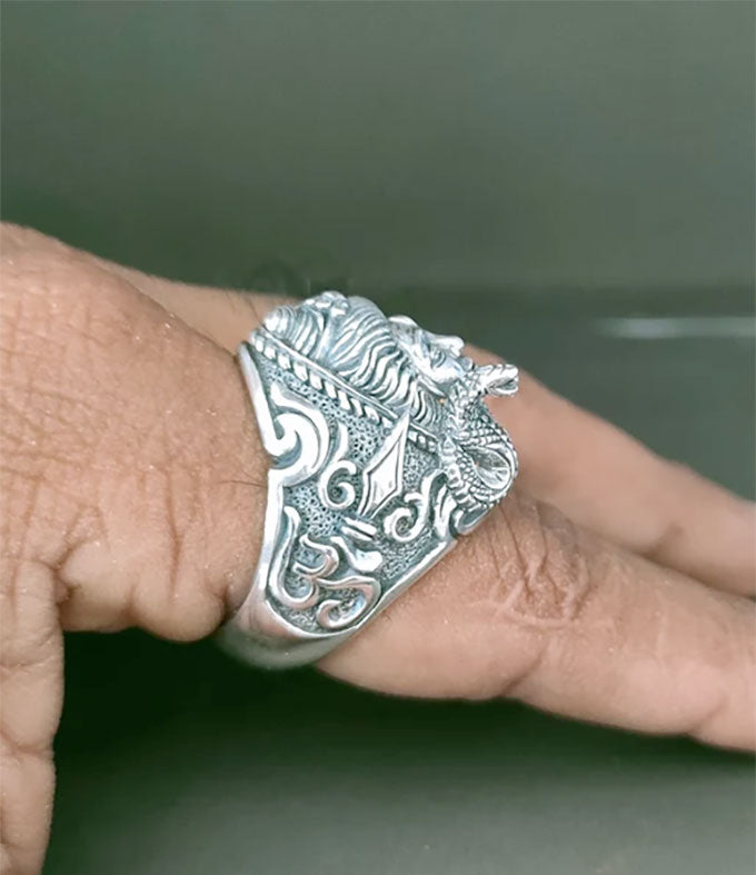 Lord Shiva, Hindu Silver ring, handmade jewelry, personalized gifts