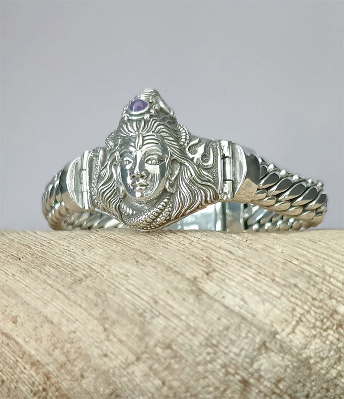 Lord Shiva, Hindu silver Bracelet, handmade silver chain, personalized jewelry