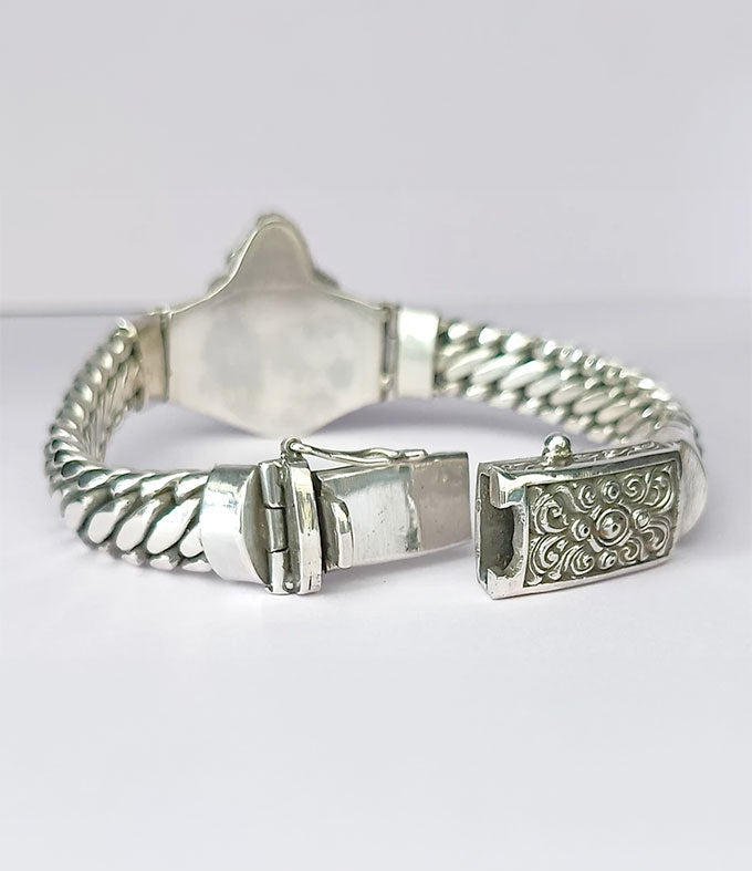 Lord Shiva, Hindu silver Bracelet, handmade silver chain, personalized jewelry