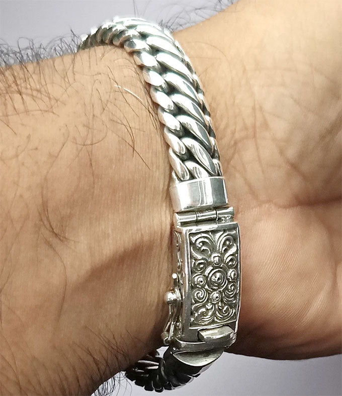 Lord Shiva, Hindu silver Bracelet, handmade silver chain, personalized jewelry