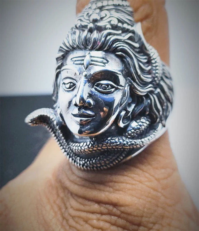 Mahadev Ring, Lord Shiva Ring, Hindu Men Jewelry.