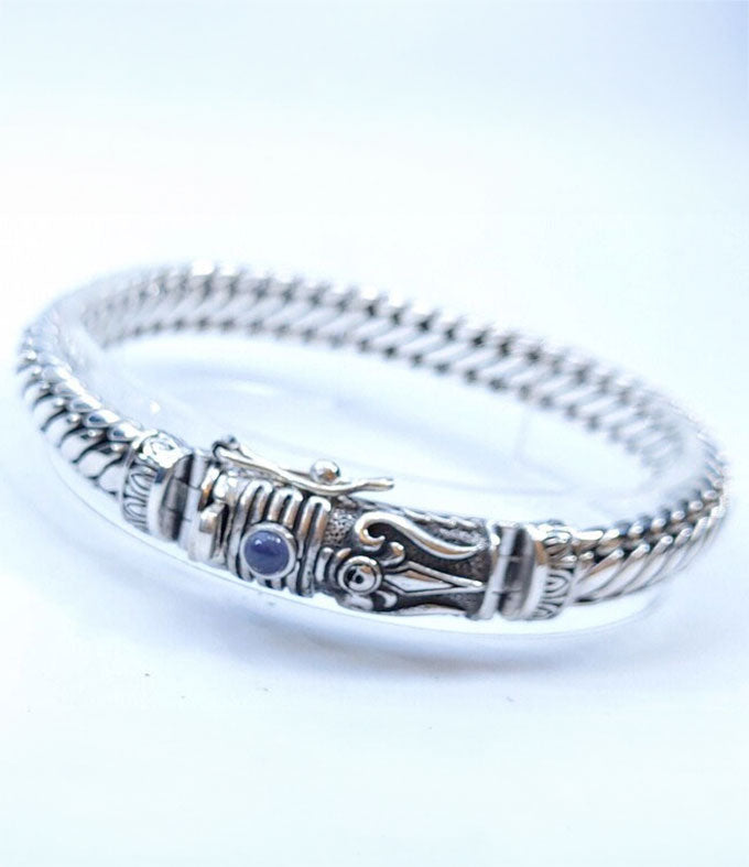 Men Silver bracelet, Shiva bracelet, Hindu jewelry