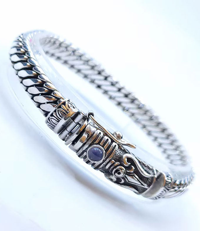 Men Silver bracelet, Shiva bracelet, Hindu jewelry