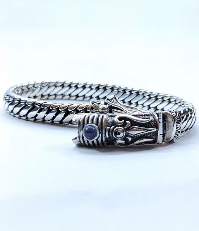 Men Silver bracelet, Shiva bracelet, Hindu jewelry