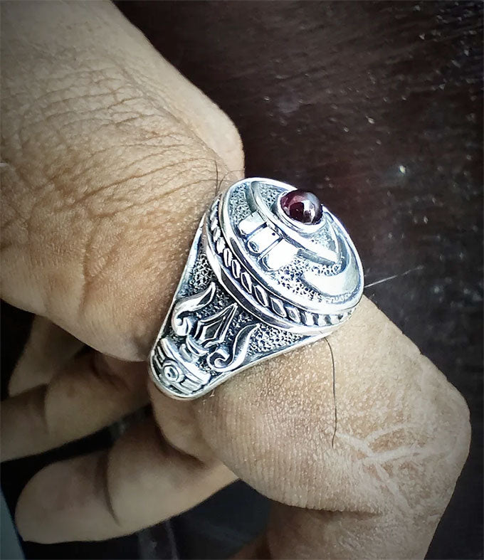 Men silver ring, Hindu jewelry, Handmade jewelry