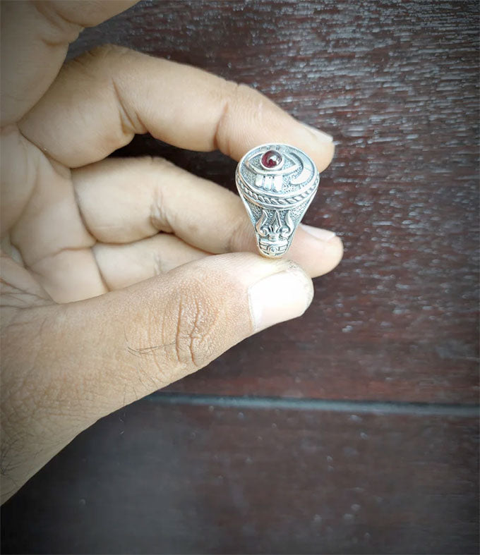 Men silver ring, Hindu jewelry, Handmade jewelry
